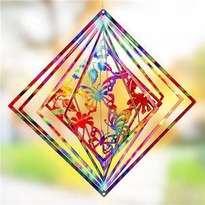 Rainbow Butterfly Kinetic Wind Spinners for Yard and Garden Wind Spinner Outdoor